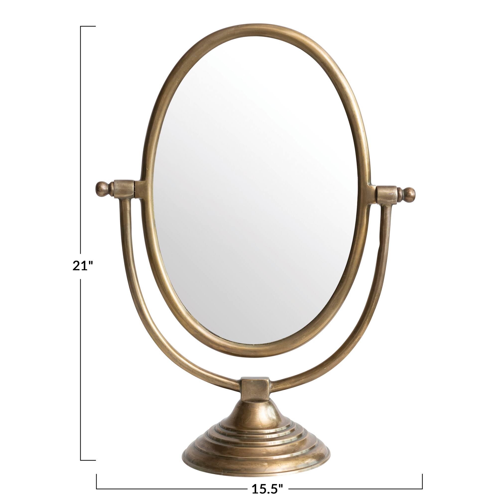 Hello Honey® Brass Finish Framed Mirror on Swivel Stand